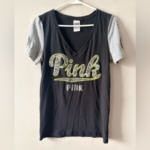 Victoria's Secret PINK T Shirt Xsmall Bling, Sequins, Y2K style, Loungewear